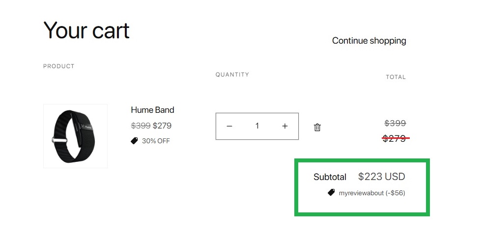 hume band coupon