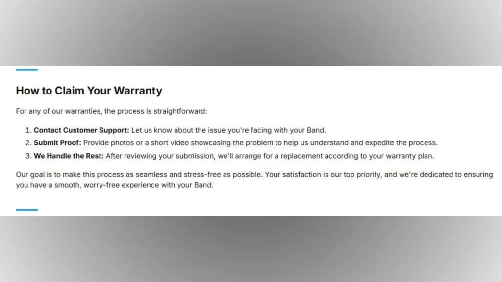 How to claim Hume Band warranty step-by-step instructions from Hume Health